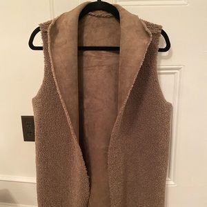 Suede & Teddy Mocha Brown REVERSIBLE Vest